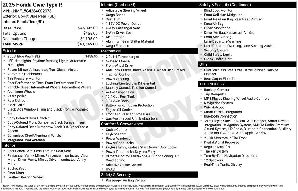 2025 Honda Civic Type R Manual