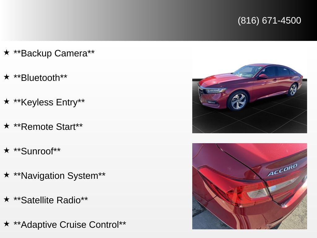 2018 Honda Accord EX-L 2.0T