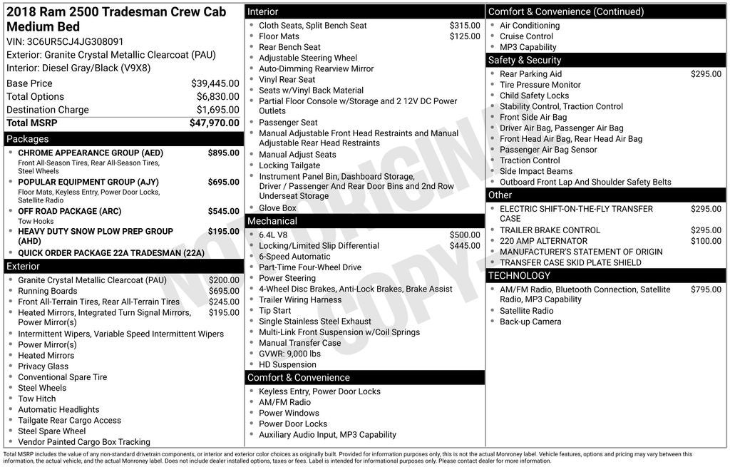 2018 RAM 2500 Tradesman