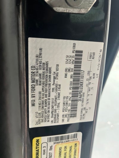 2019 Ford Fusion Hybrid SE