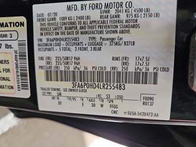 2020 Ford Fusion SE